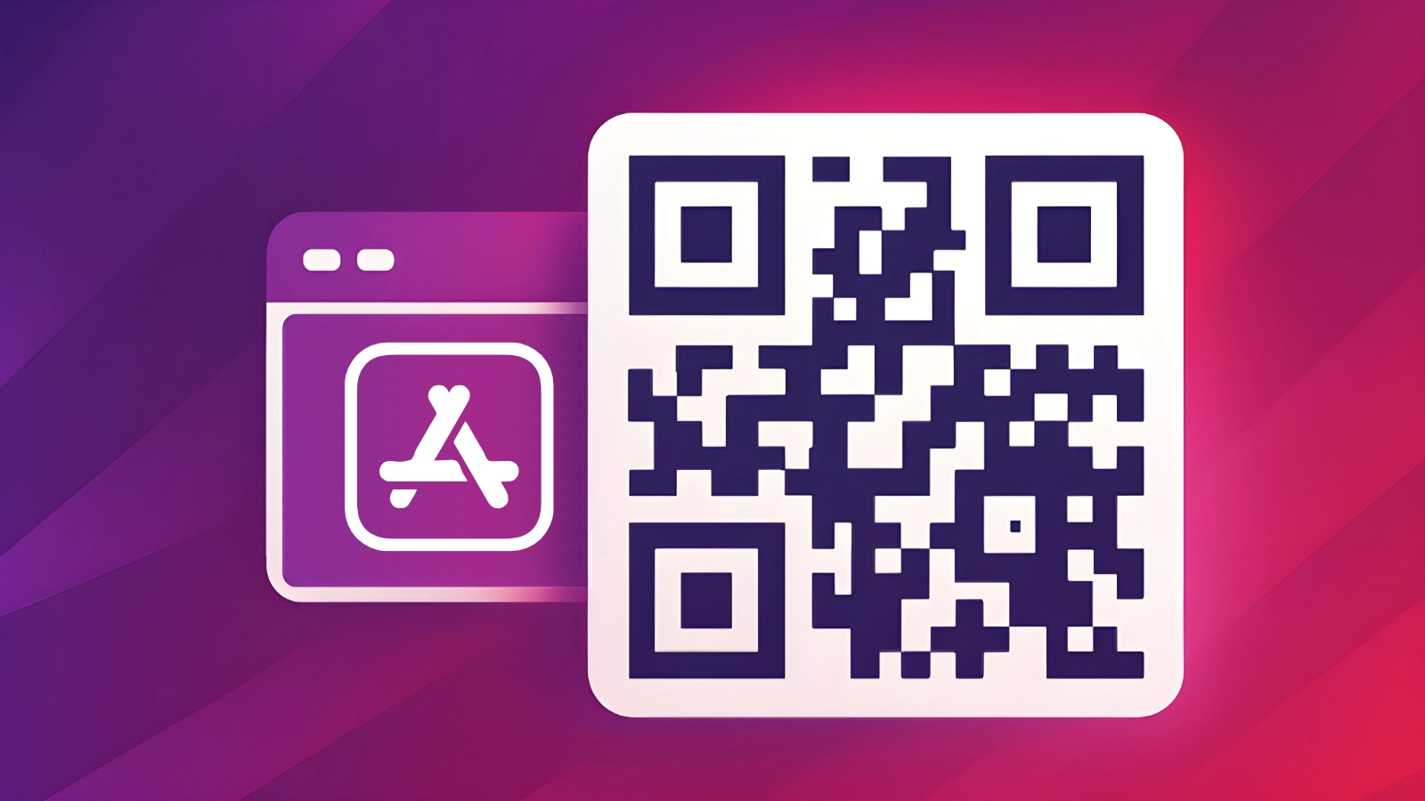 App Store QR code hero illustration in QRUpp brand style