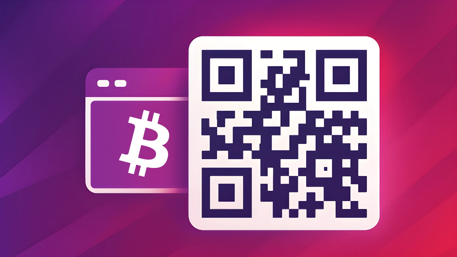 Crypto QR code hero illustration in QRUpp brand style