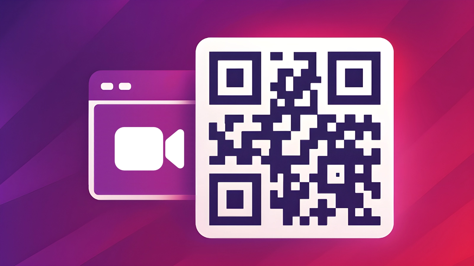 FaceTime QR code hero illustration in QRUpp brand style