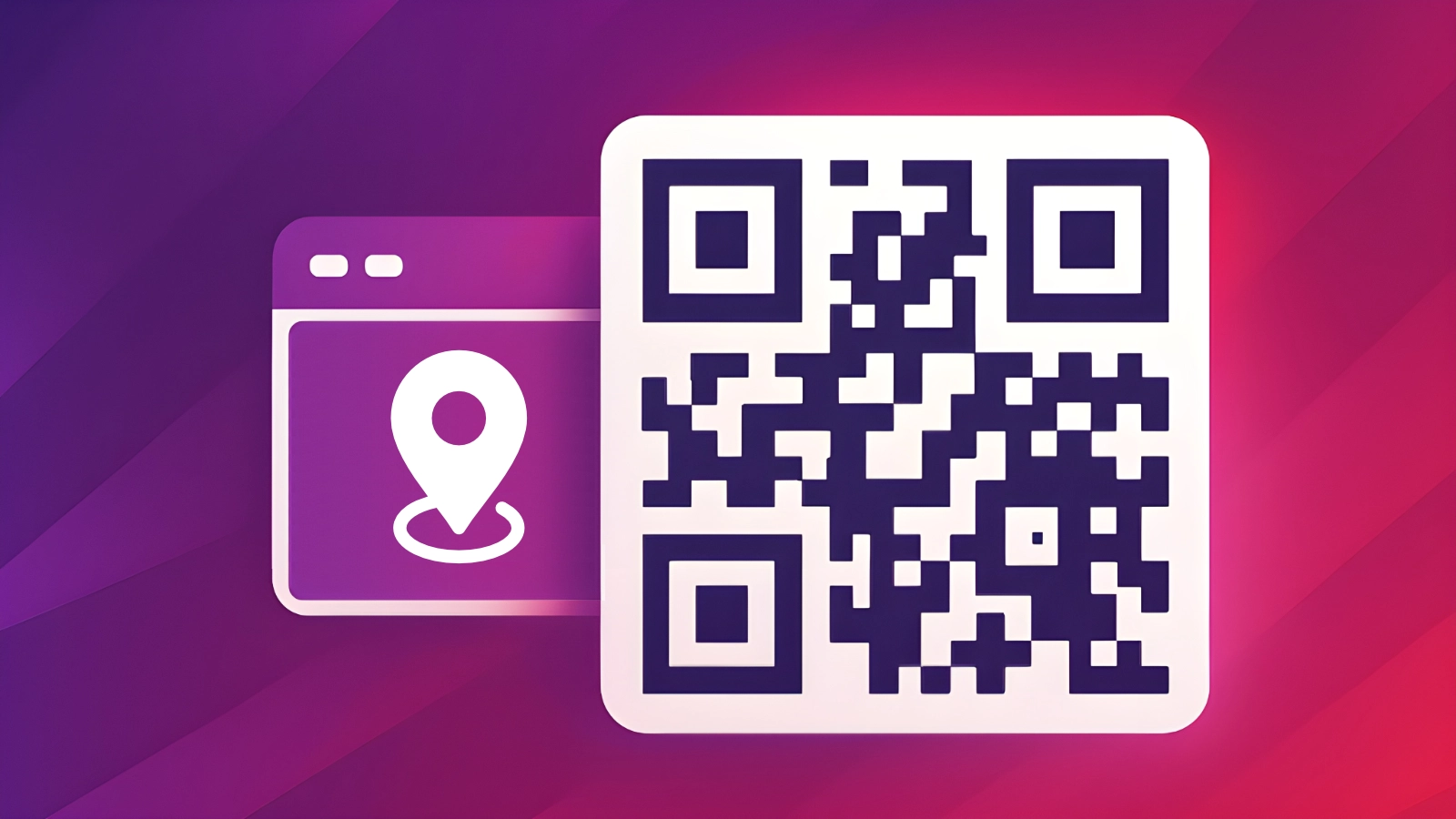 Location QR code hero illustration in QRUpp brand style