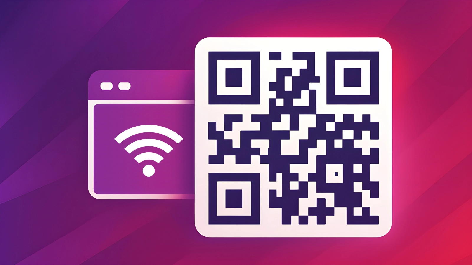 WiFi QR code hero illustration in QRUpp brand style